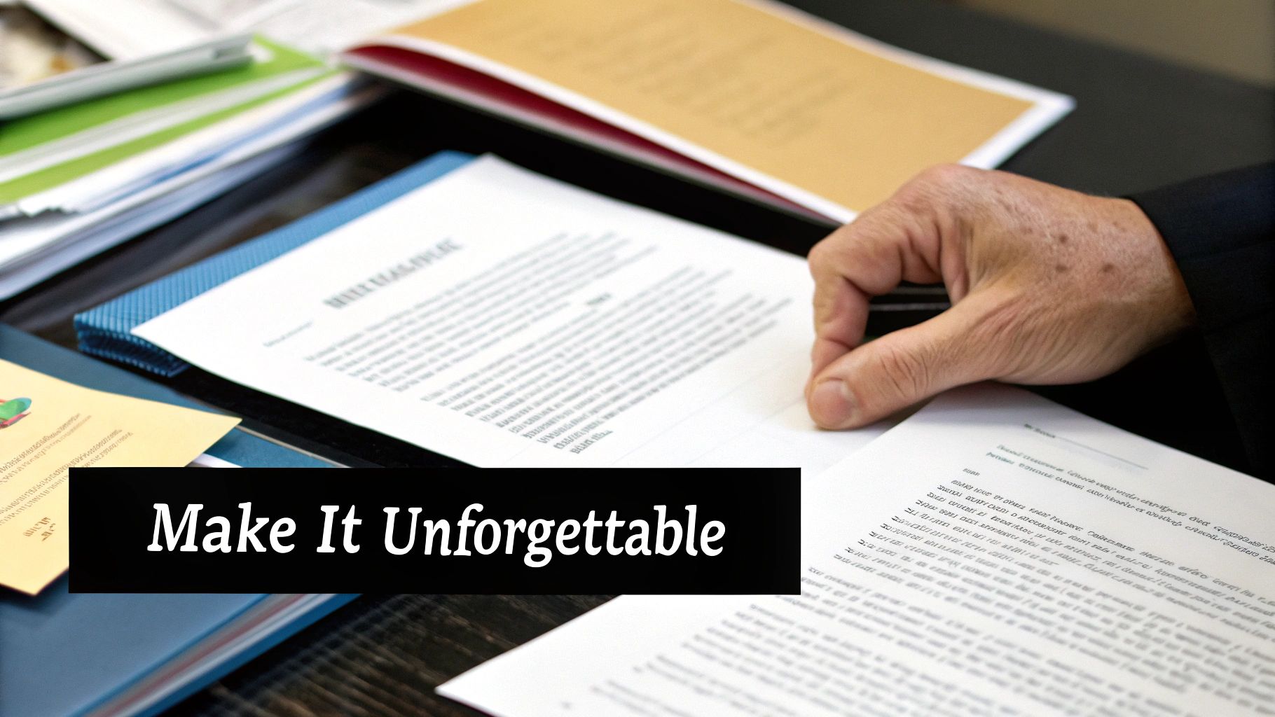 A person attaching documents like receipts and photos to a formal complaint letter.