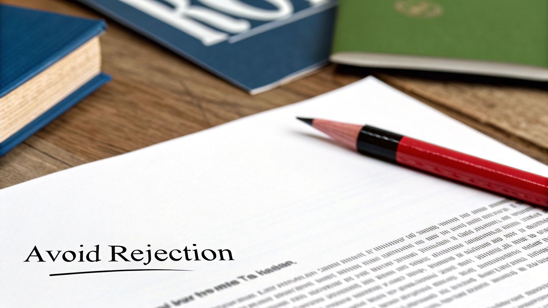 A red rejection stamp on a document, symbolizing a failed submission.