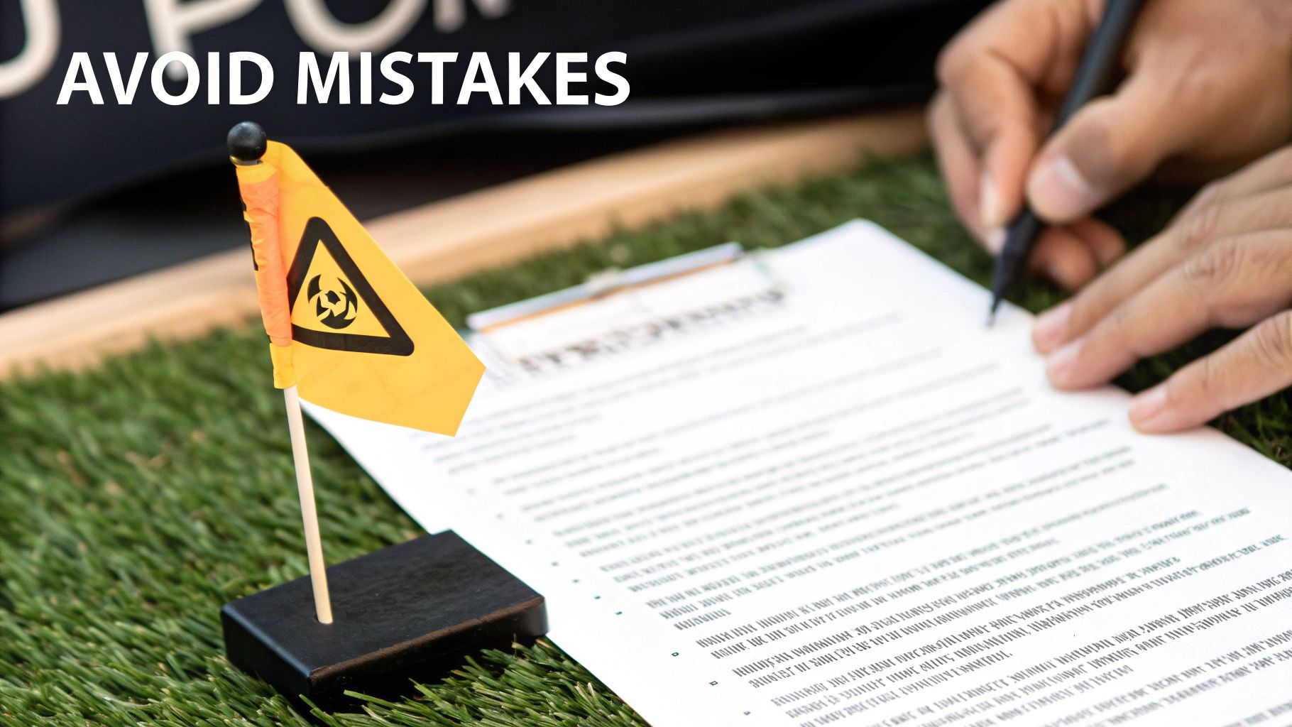 A red 'X' mark drawn on a calendar date, symbolizing a mistake to avoid during the resignation process.